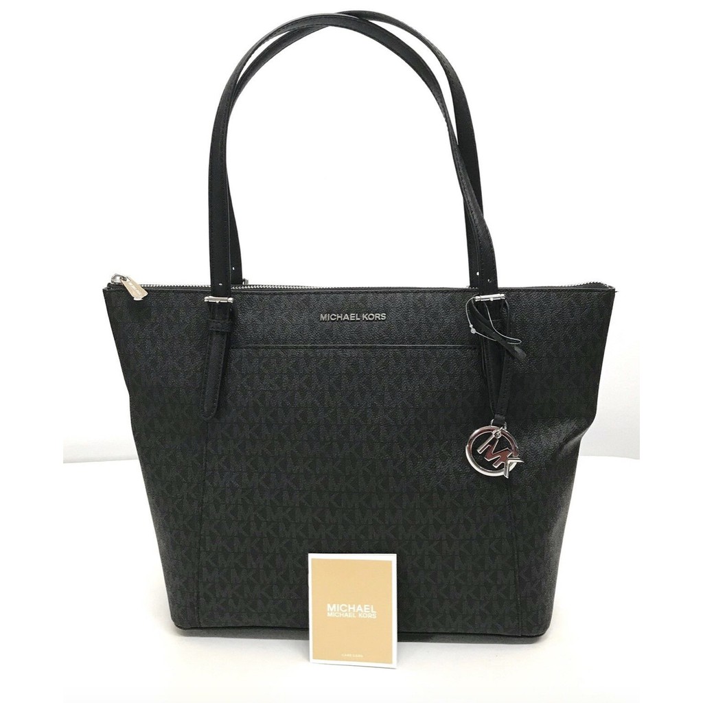 Michael Kors Ciara 35f8sc6t7b Large Ew Top Zip Tote Bag In Signature Black Shopee Philippines