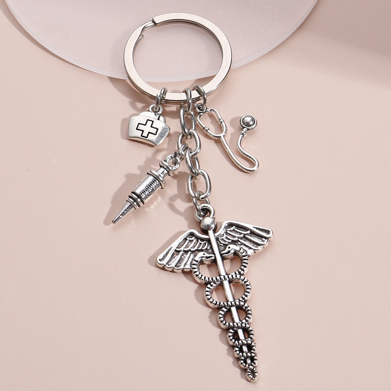 Doctor Keychain Stethoscope Ambulance Heartbeat Pharmacist Syringe Key