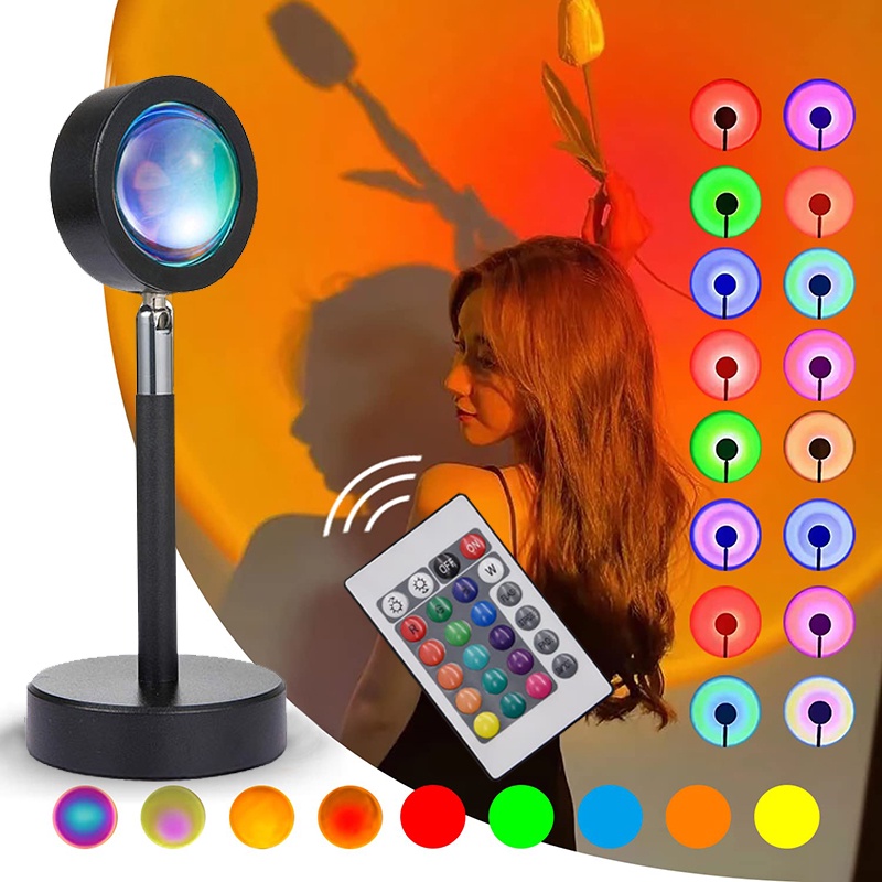 Sunset Lamp With Remote Sunset Red Light Projection 16 Colors 25 Colors