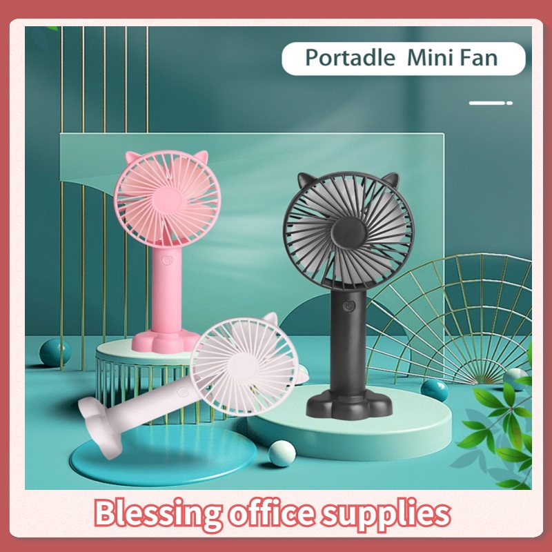 Portable Mini Fan Usb Rechargeable Pedestal Fans Cute Cat Ear Fan
