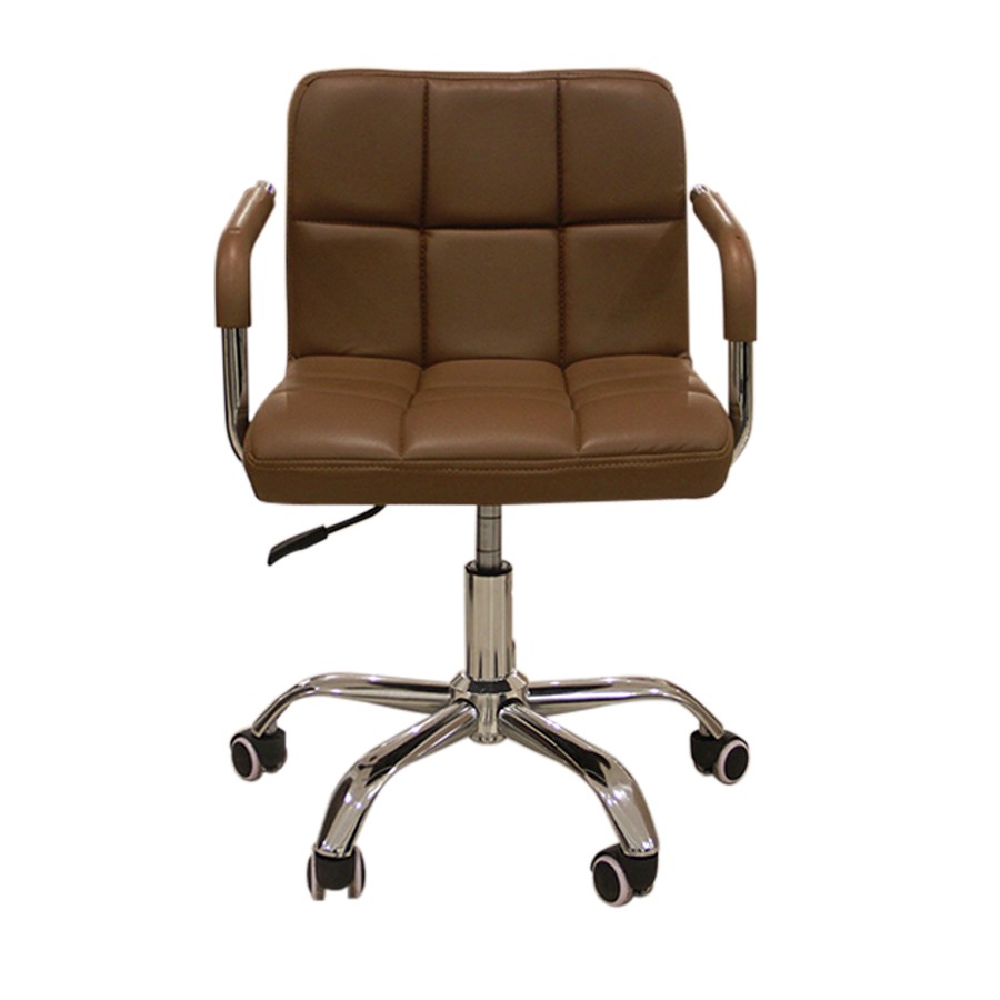 Ahmet Low Back Office Chair Ee, Low Back Brown Leather Office Chair