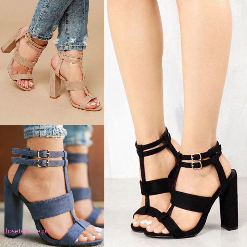 block heel strap shoes