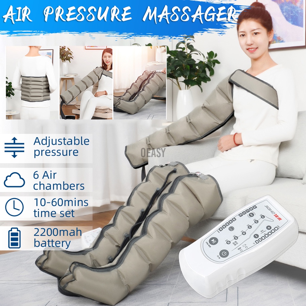 Air Pressure Massager 6 Chambers Leg Arm Waist Relax Circulation ...