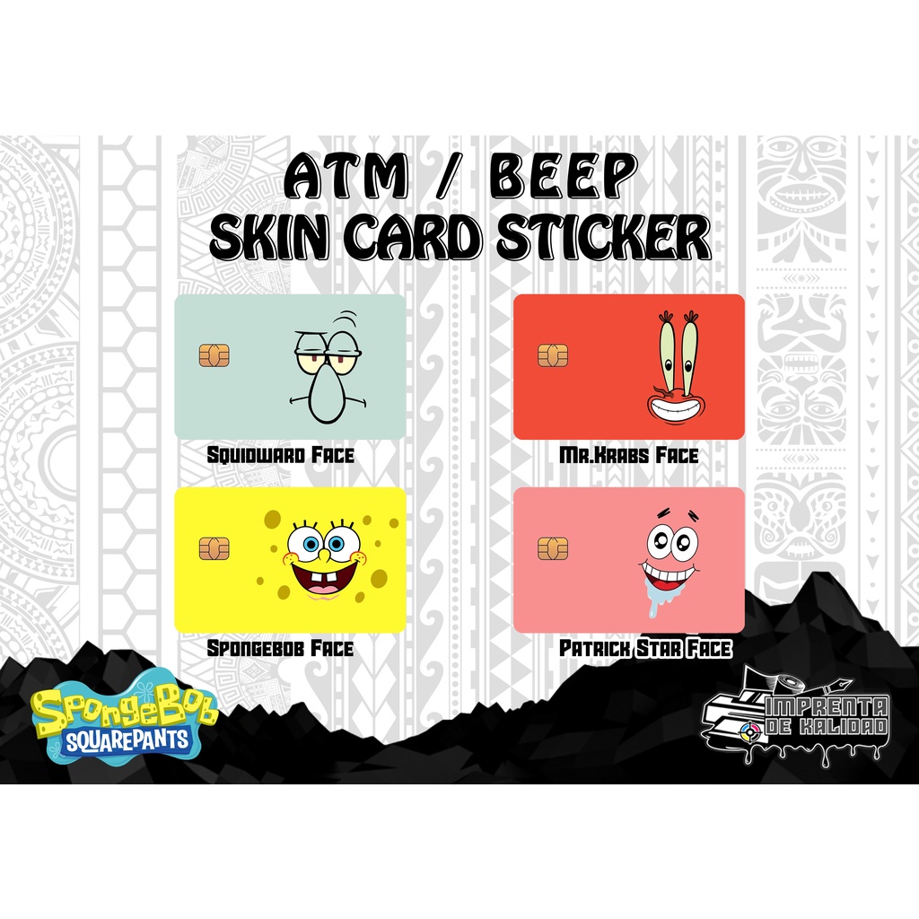 Spongebob Skin Card Sticker Vinyl Debit/ATM/beep card sticker skin | Shopee  Philippines