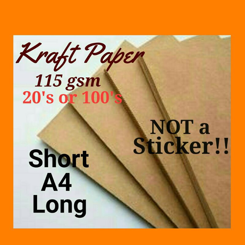 Kraft Paper Printable kraft 115gsm Light Brown "NOT STICKER" (50's/100 ...