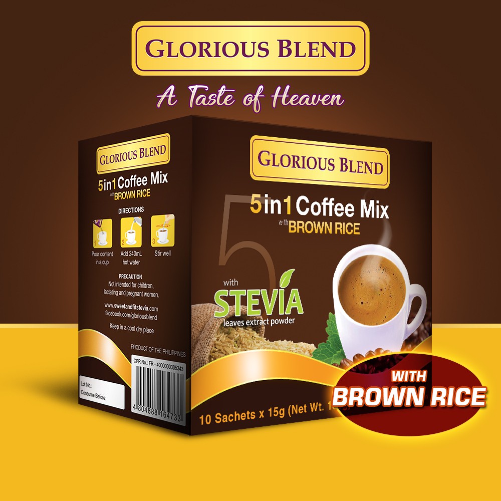 Glorious Blend 5 In1coffee Mix Malunggay Non Acidic With Brown Rice Shopee Philippines