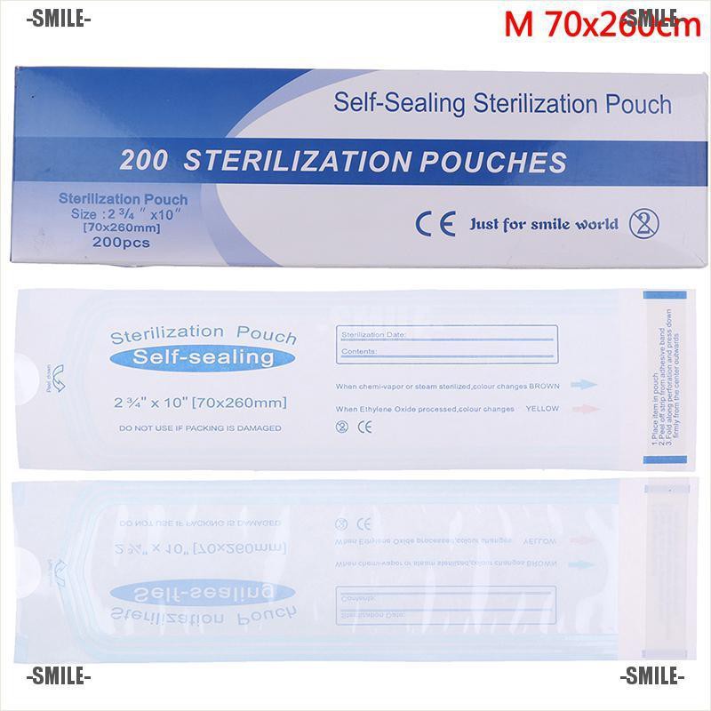 Smile 200pcs/box Disposable Self-Sealing Sterilization Pouches Bags