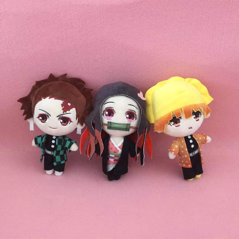 anime demon slayer kamado nezuko tanjirou agatsuma zenitsu cosplay cute  plush dolls toy stuffed gift