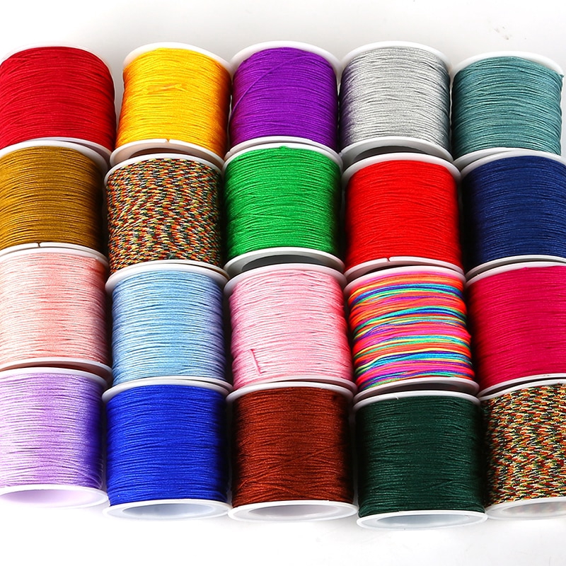 50m/lot 0.8mm Cotton Cord Nylon Cord Thread String DIY Beading Braided