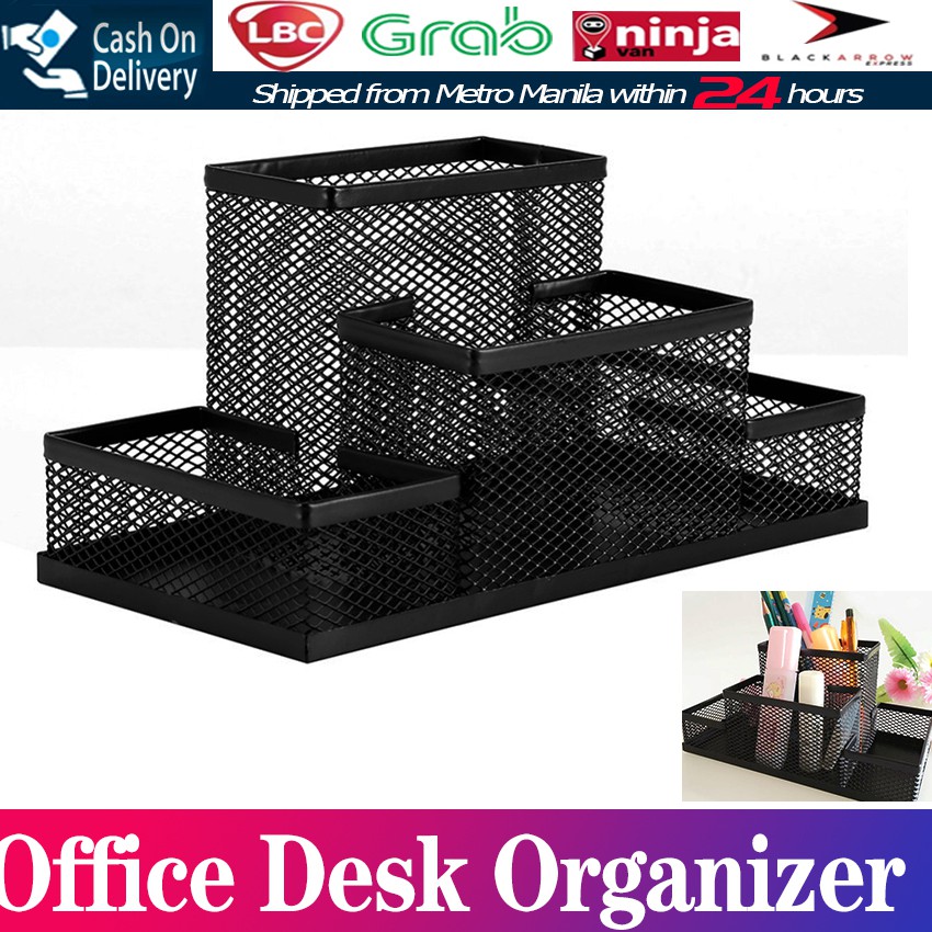 Mesh Cube Large Capacity Metal Stand Combination Holder Office