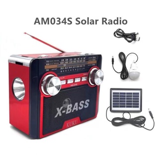 kuku 034S Rechargeable Solar AM/FM Radio with USB/SD/TF MP3 Player