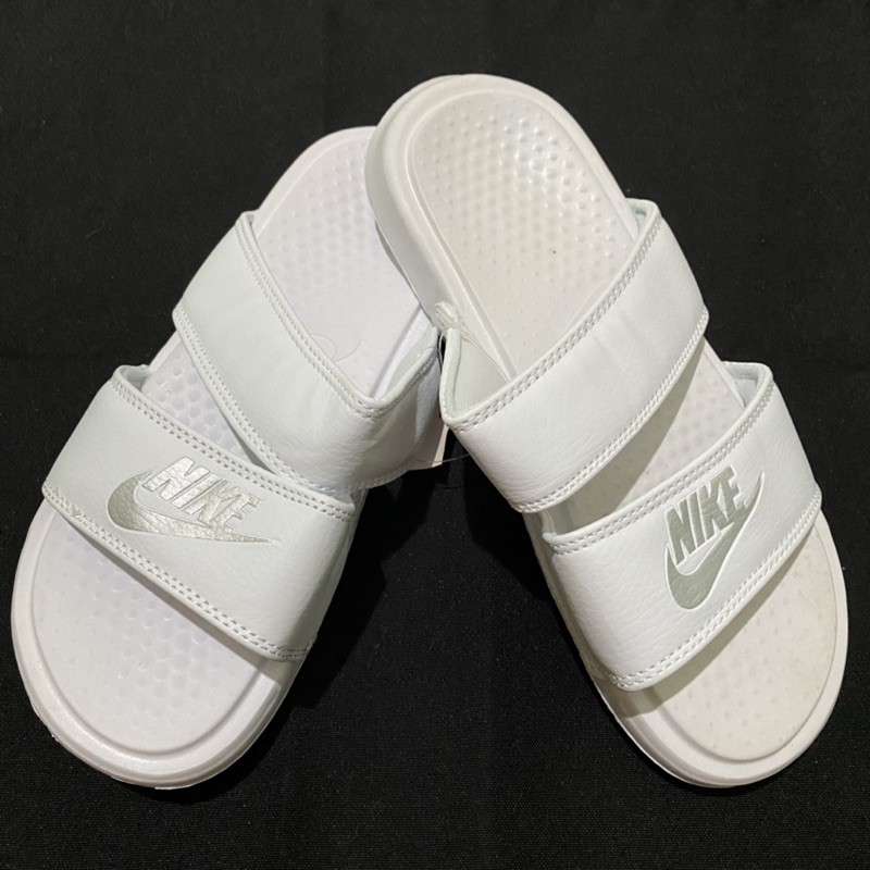 white double strap nike sandals