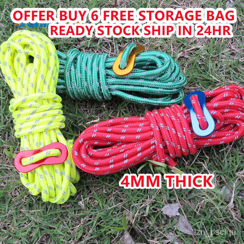 Camping Rope Tali Khemah Tali Flysheet Reflective Wind Rope Tent String