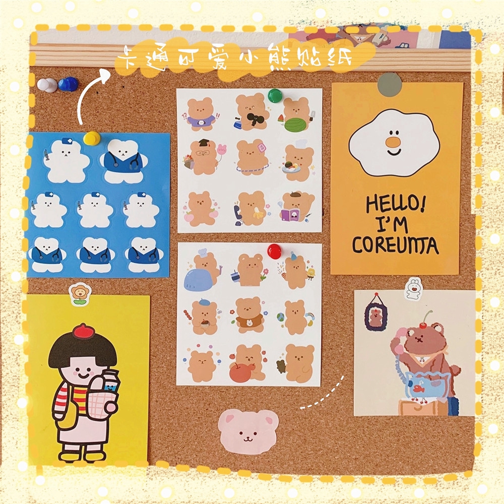 korean ins bear cute notebook diy sticker shopee philippines