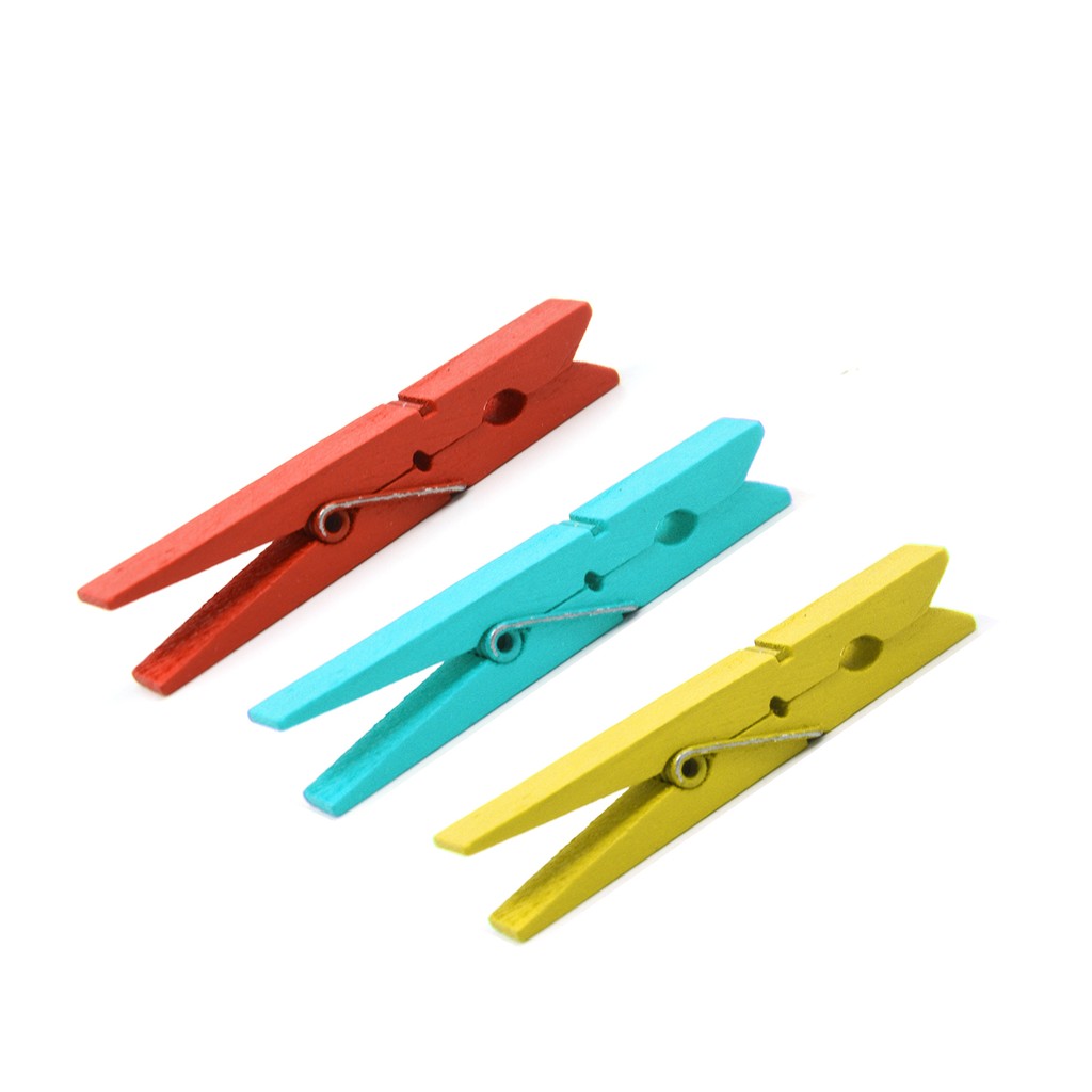 10x 7 3cm Colored Wooden Craft Clips Home Decoration Mini