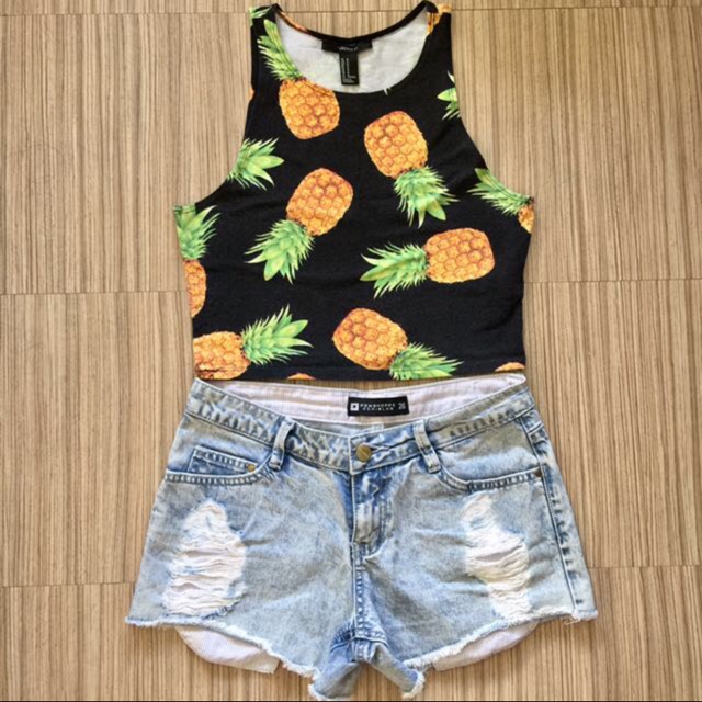 pineapple crop top forever 21