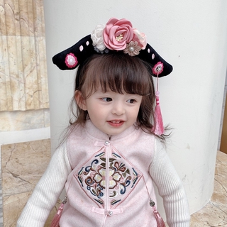 Bobora New Year's Chinese Style Flower Tassel Lattice Hair Ornament Children's Hair Hoop Tang Suit Headband #6