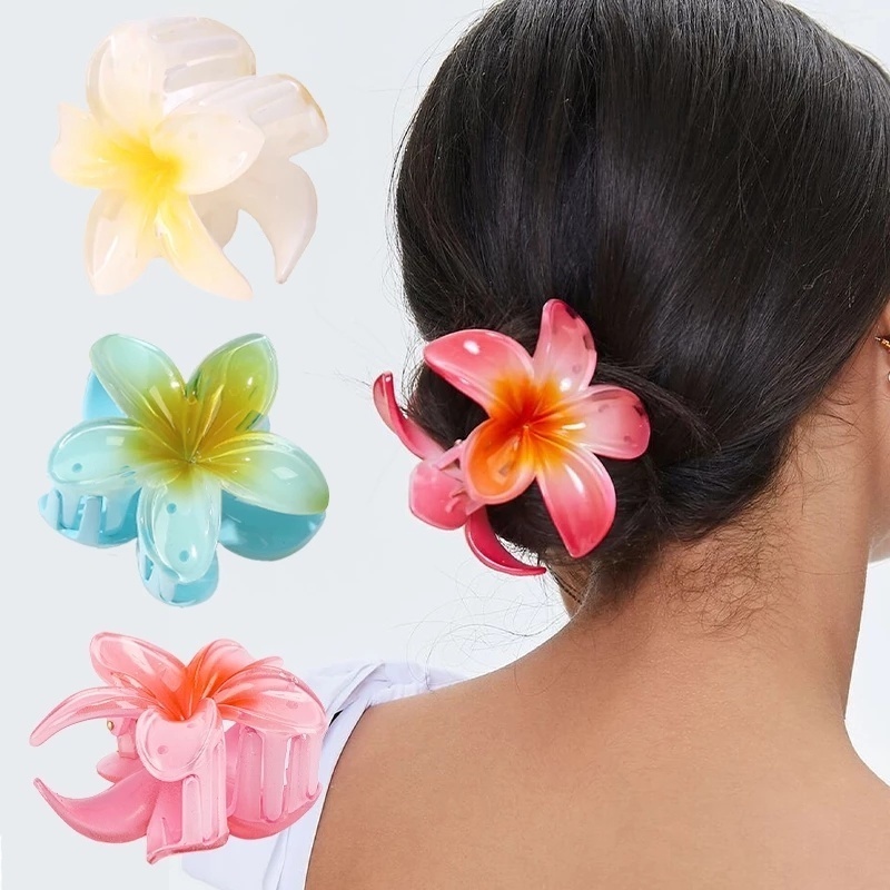 Trendy Bohemia Lily Flowers Grab Clips/Girls Bath Makeup Big Hair Claw/Bridal  Wedding Party Elegant Sweet Hair Accessories | Shopee Philippines