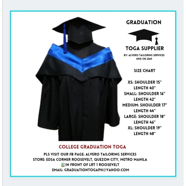 College Graduation Toga with Royal Blue Hood | Shopee Philippines