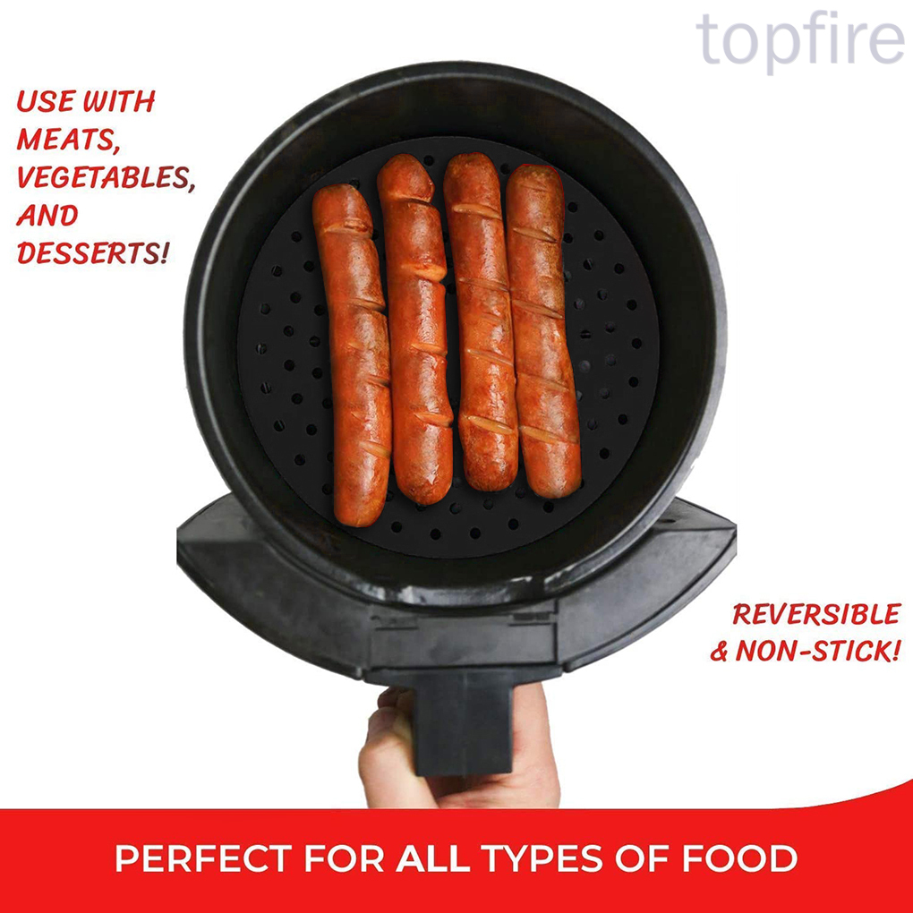 TOPfire. Air Fryer Liner Reusable Silicone Air Fryer Basket Mat Non