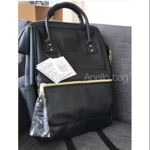 anello leather backpack black