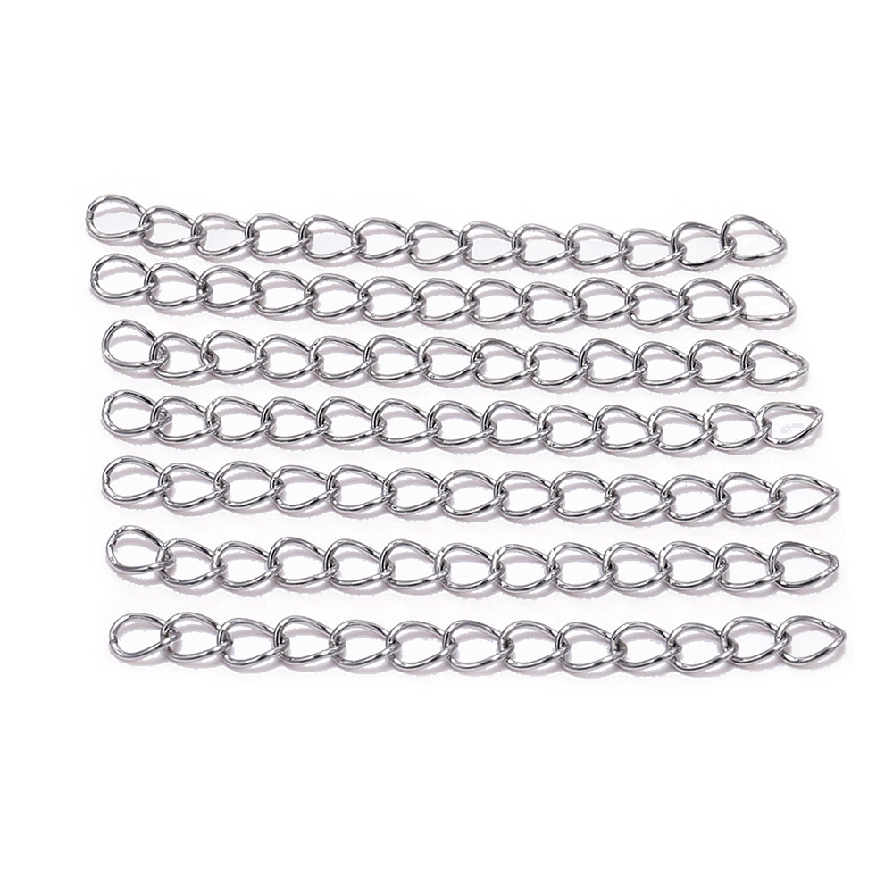 50Pcs/lot 5 7cm Stainless steel Bulk Necklace Extension Chain Tail