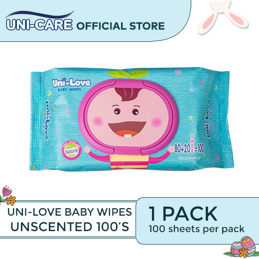 UniLove Unscented Baby Wipes 100's Pack of 1 | Shopee Philippines