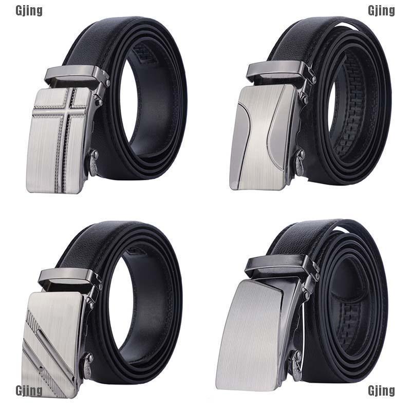 Automatic Buckle Belt Men&#39;s Leather Belt Business Fashion Belts Black | Shopee Philippines