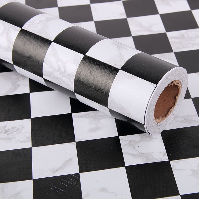 6132 Black White Checkered Self Adhesive Wallpaper Shopee Philippines