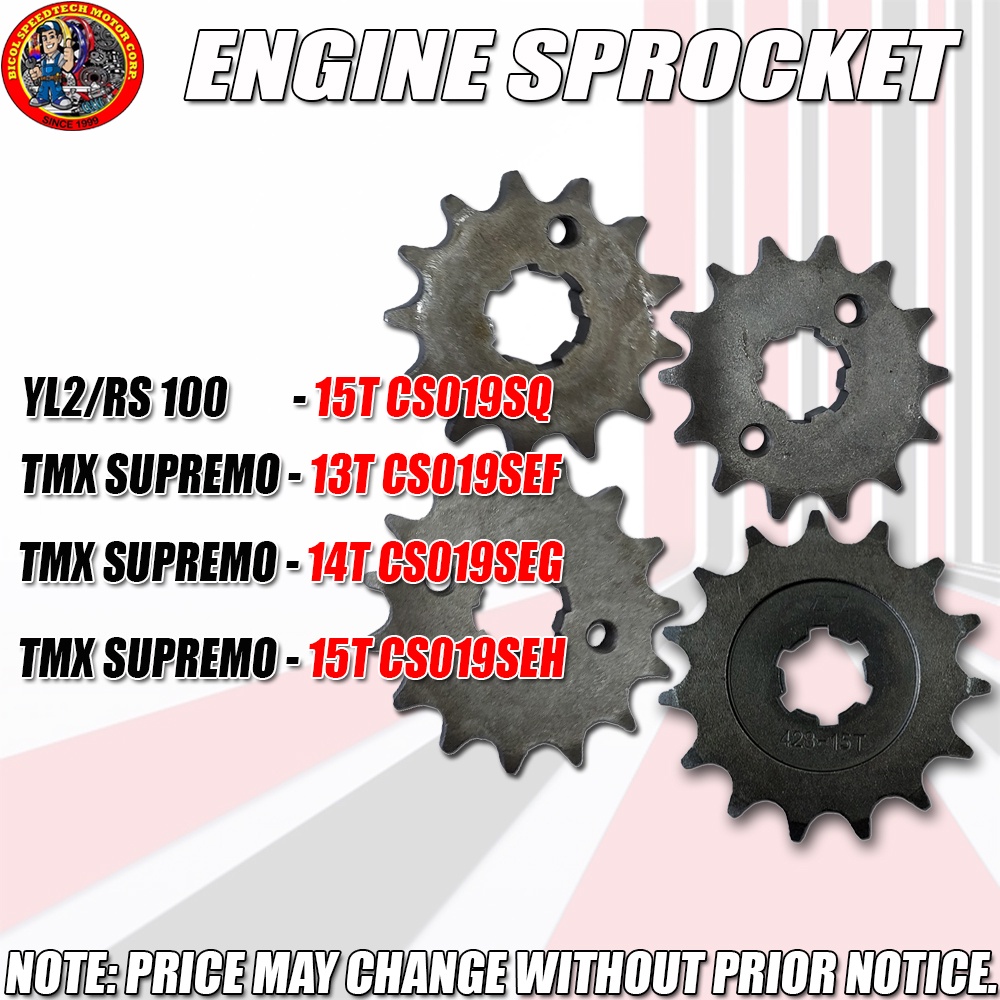 YL2/RS 100/TMX SUPREMO ENGINE SPROCKET (CS019S) Shopee Philippines