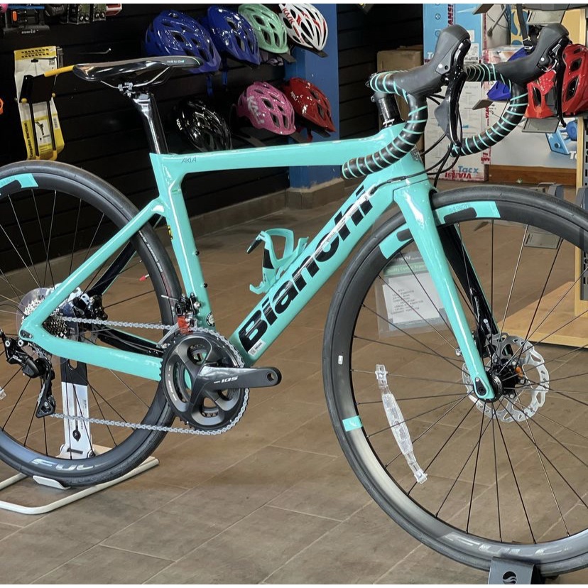 teal bianchi road bike