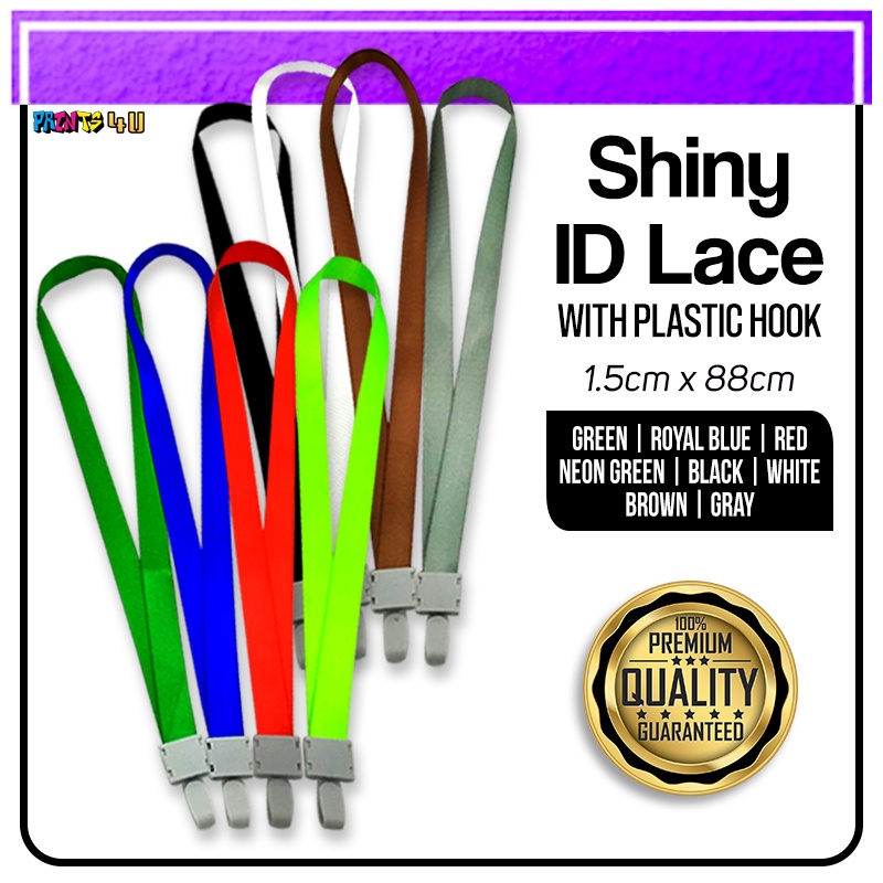 (5pcs) Stripe Id Lace w/ Aluminum Casing Plastic Hook & Shiny Id lace w