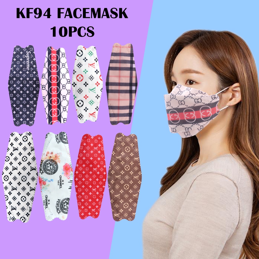 10pc Disposable KF94 Face Mask with 4Layer Filters Mask design suits
