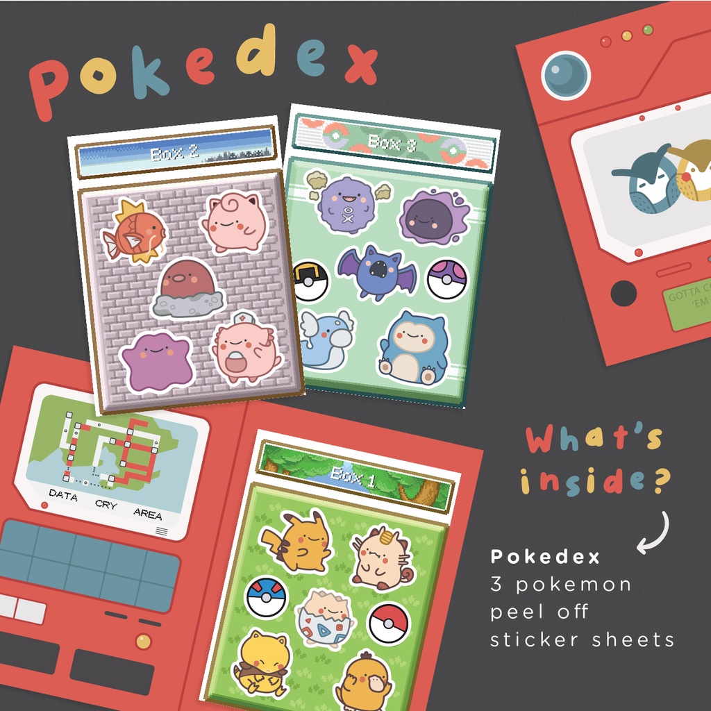 Pokedex (Famous Pokemons) Peel Off Stickers (Matte) | Shopee Philippines