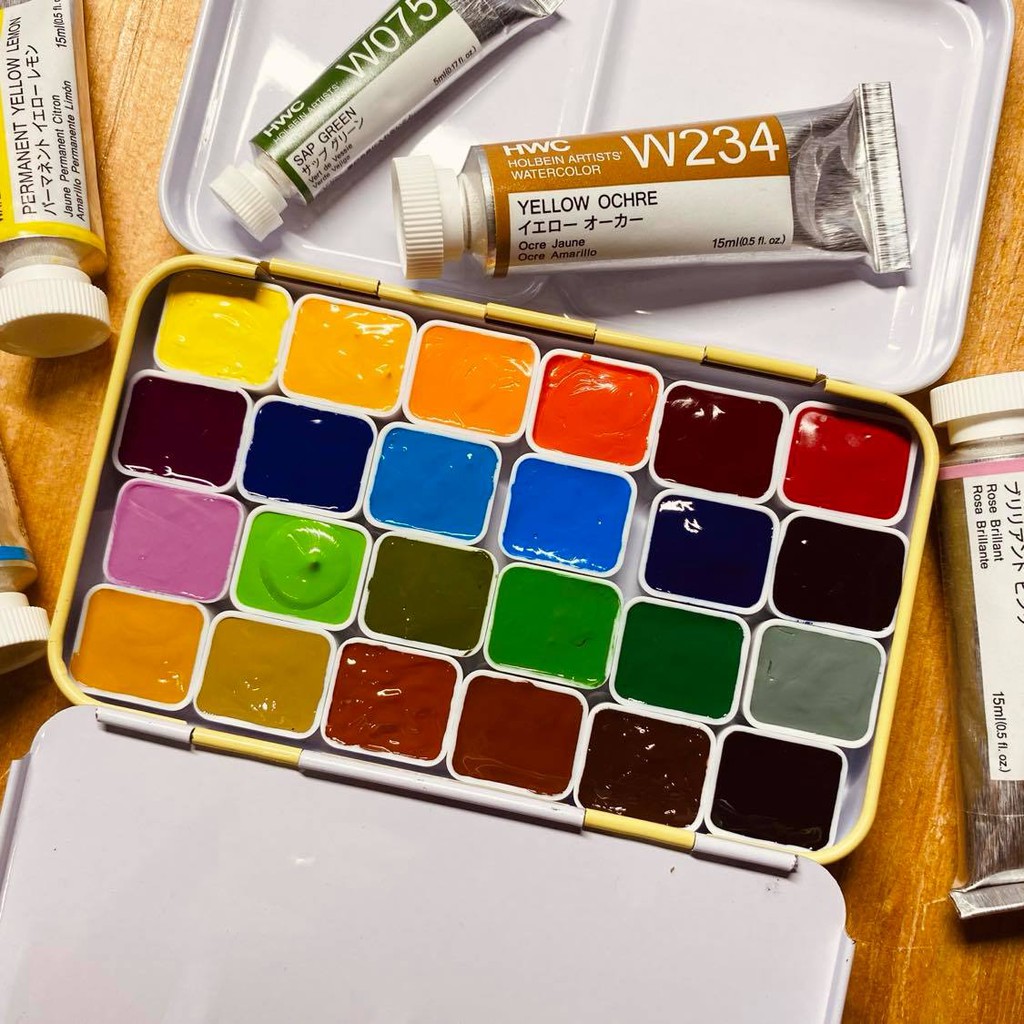 Holbein Watercolor Half Pan Set Shopee Philippines