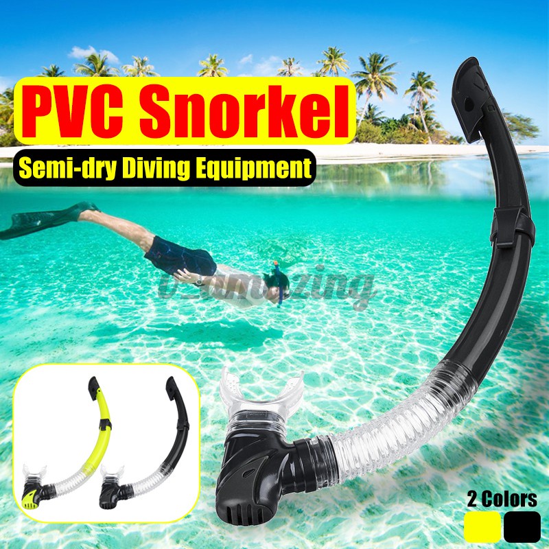 PVC Snorkel Tube Swimming Train Diving Equipment Snorkeling Underwater ...