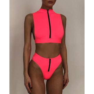 zipper bathing suit top