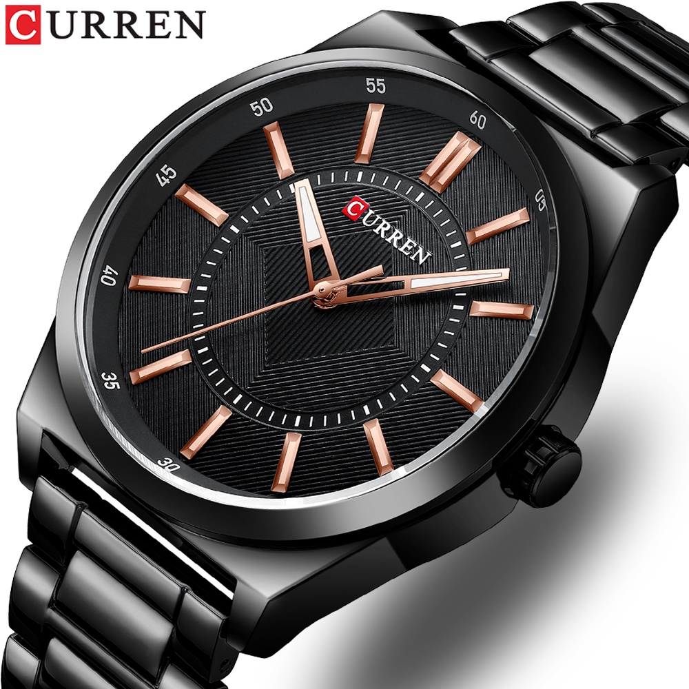 CURREN Men's Watches Fashion Simple Casual Business Sports Stainless Steel Quartz Waterproof 8407X