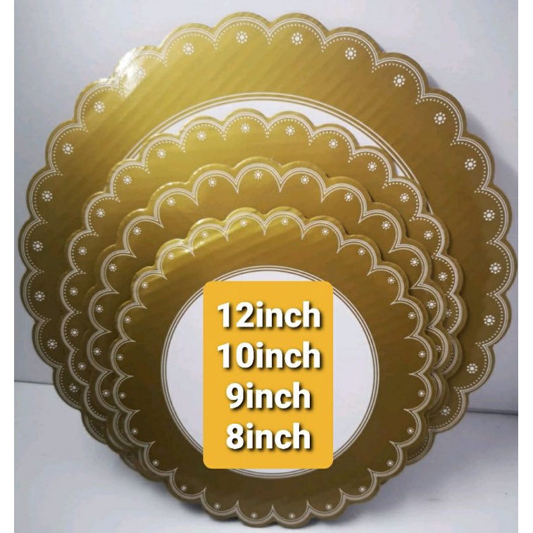 Round Scallop Cake Board Gold Corrugated 121098 10pcs Shopee Philippines 