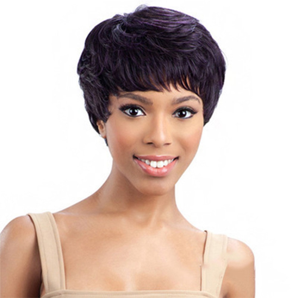 Women Lady 2 Cool Styles Short Wigs Fluffy Wig Boycut Curly Wavy