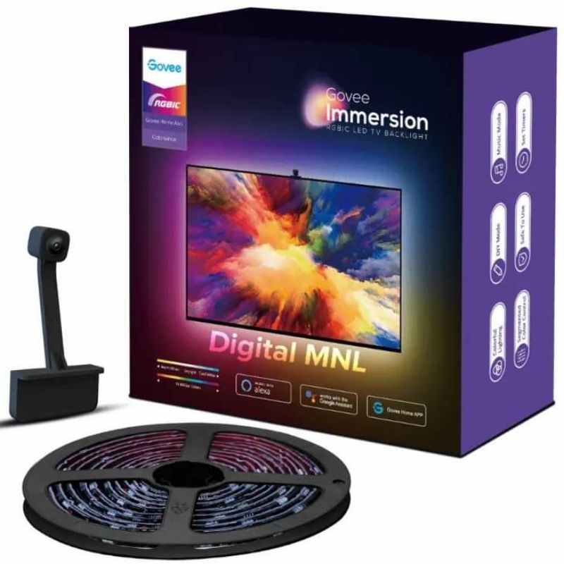Govee Immersion WiFi TV LED Backlights with Camera, Smart RGBIC Ambient