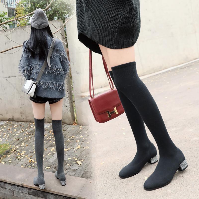 over the knee small heel boots
