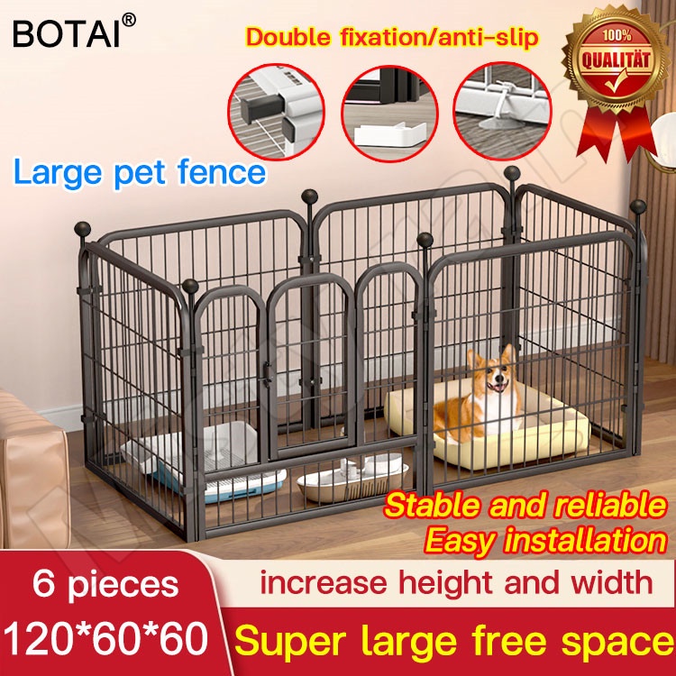Fast deliveryBOTAI Dog Cage Dog Fences 6 pcs Pet Fence Pet Cage DIY Size 120X60X60cm Dog Playpen #1