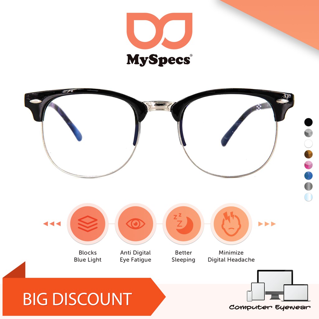 MySpecs MS3210C Anti Radiation Glasses / Anti Rad Eyeglasses for Men ...