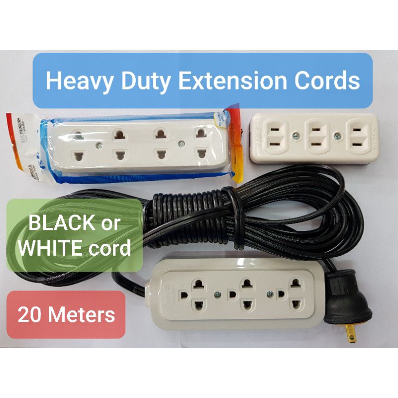 Heavy Duty Extension Cord Wire 20 Meters Long Extention Shopee Philippines