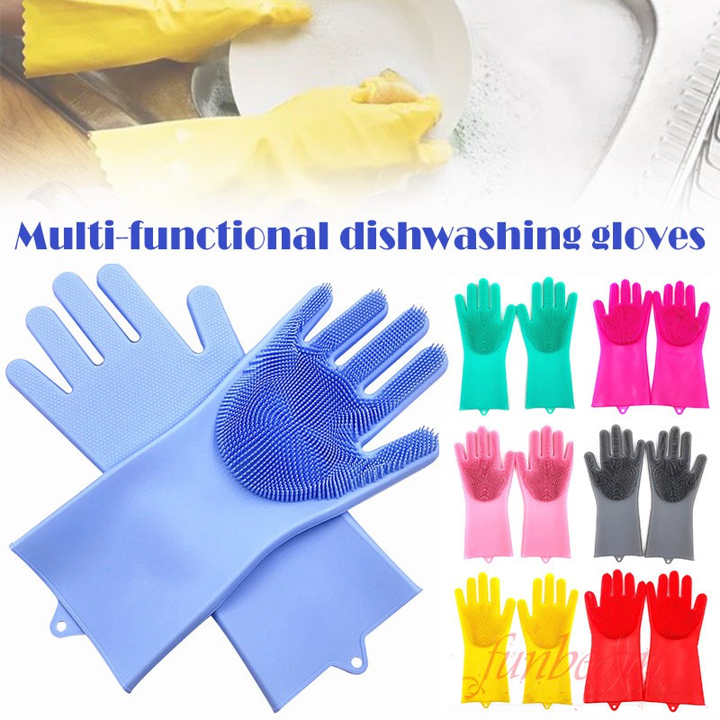 dishwashing gloves with scrubber