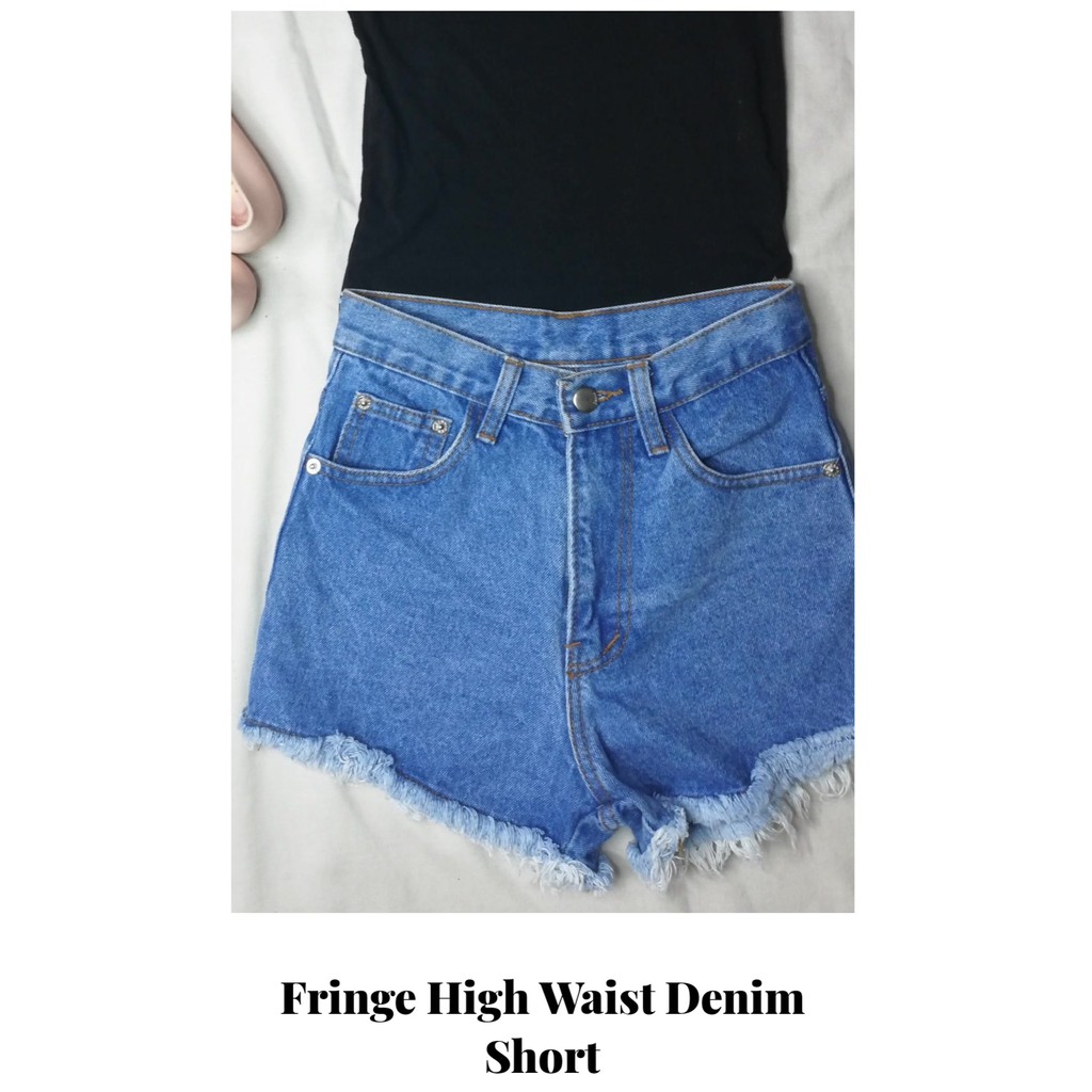 fringe high waisted jeans