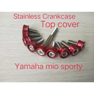 markyzone mc parts stainless crankcase top cover bolts set mio sporty red washer..