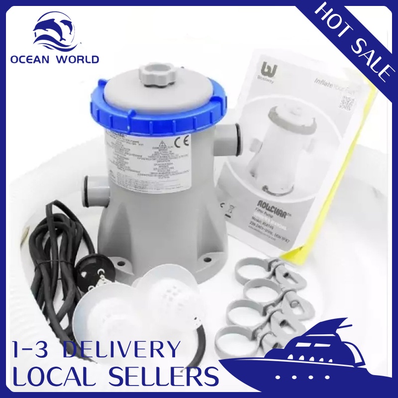58383 Bestway 530gal Flowclear Filter Pump for 1100-14300L Swimming ...