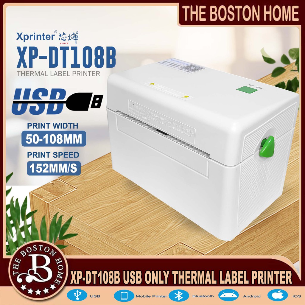 Xprinter XPDT108B (USB ONLY) Thermal Label Printer for Waybill Receipt